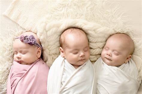 Premium Photo | Triplets children, newborn babies. twins, in vitro fertilization. multiple pregnancy