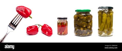 Different Hot Chili Habanero Piri Piri And Jalapeno White Isolated Stock Photo Alamy