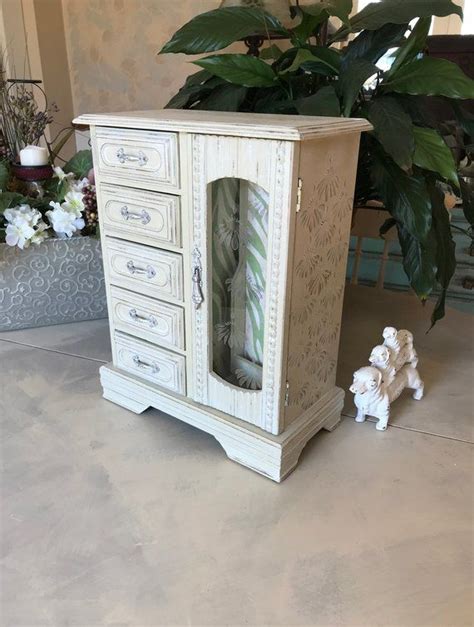 French Country Jewelry Armoire Upcycled Vintage Shabby Chic Etsy