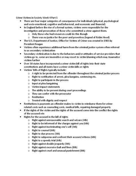 Week 4 Part 1 Victim S Bill Of Rights Restitution Rights For The