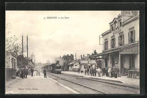 Cpa Brienon La Gare Un Train Entrant En Gare Eur Picclick Fr