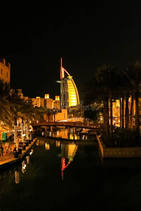 Night View of Burj Al Arab, Seven Star Hotel, a View from Jumeirah ...