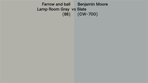 Farrow And Ball Lamp Room Gray 88 Vs Benjamin Moore Slate Cw 700 Side By Side Comparison