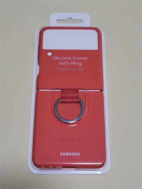 Samsung Galaxy Z Flip 3 Official Case Coral And Transparent With Ring