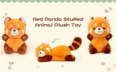 Adorlynetty Big Red Panda Stuffed Animal Panda Plushie Red