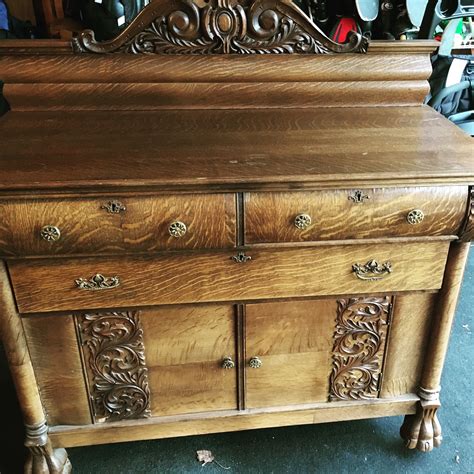 Antique Tiger Oak Buffet SideBoard | Collectors Weekly