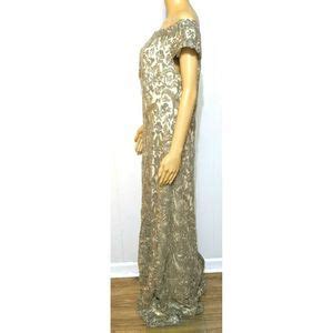 Tadashi Shoji Dresses New Tadashi Shoji 4 Nude Gold Embroidered