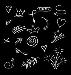 Hand Drawn Set Abstract Doodle Elements Royalty Free Vector