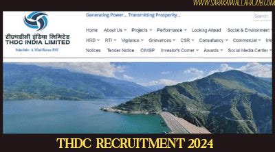 THDC Recruitment 2024 Notification For 100 Posts Application Form