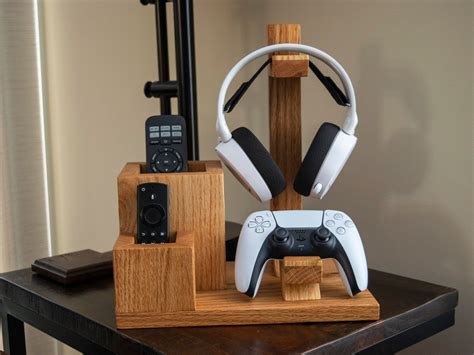 Remote Caddy Controller Stand W Headset Holder Xbox Etsy Headset