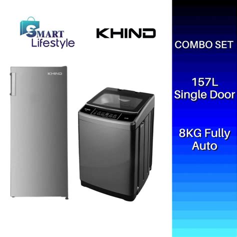 COMBOKHIND SINGLE DOOR REFRIDGERATOR 8KG FULLY AUTO WASHING MACHINE