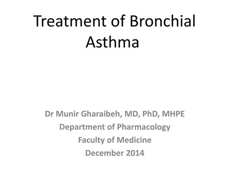 Ppt Treatment Of Bronchial Asthma Powerpoint Presentation Free