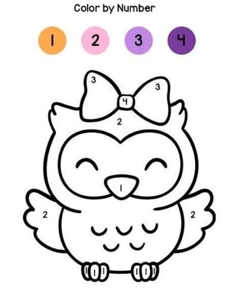 Beauty Owl color by number - Download, Print Now!