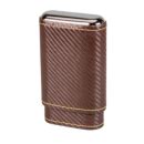 Cigarren Schiebe Etui Leder D Braun Carbonfinish 3er 40 00