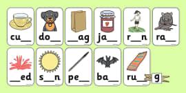 Cvc Words Missing Sound Peg Charts Activity