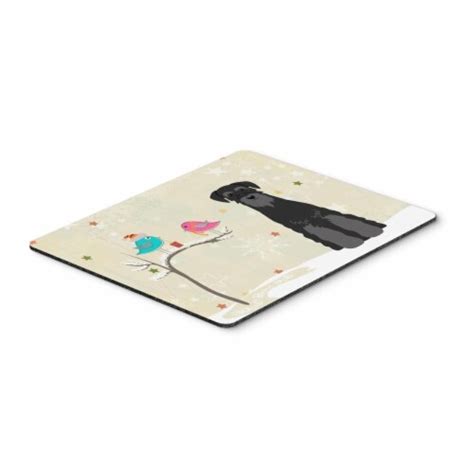 Christmas Presents Between Friends Standard Schnauzer Black Mouse Pad Hot Pad Or Trivet Ralphs