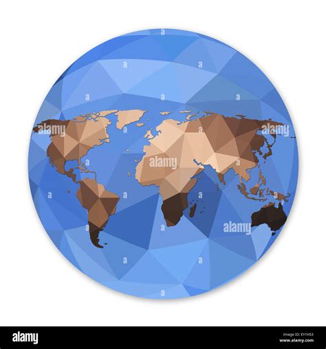 Polygonal Style Illustration Earth Globe Hi Res Stock Photography And