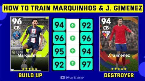 How To Train Marquinhos And J Gimenez Standard Cards Efootball 2023