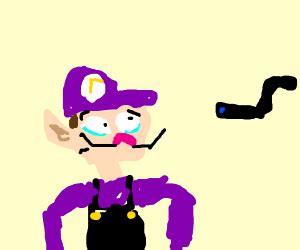 Waluigi crying in the corner - Drawception