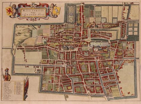 Oude Kaart Den Haag 17e Eeuw Originele Gravure Prent S Gravenhage