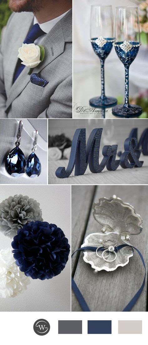 32 Navy Blue and Silver Wedding Theme ideas | silver wedding, silver ...