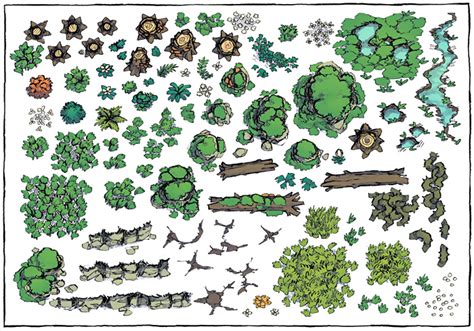 Forest Treetop Map Assets Hand Drawn Trees From Minute Tabletop