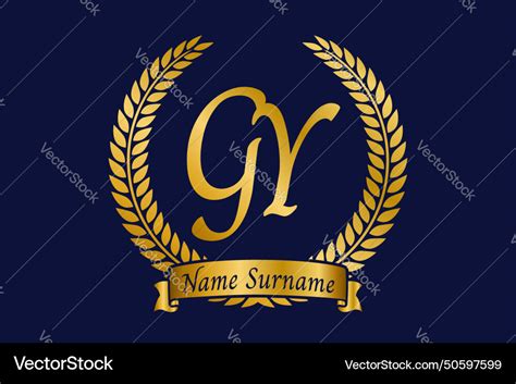 Initial Letter G And Y Gy Monogram Logo Design Vector Image