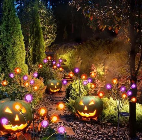 Outdoor Halloween Decorations, 6-Pack Swaying Solar Halloween Lights ...