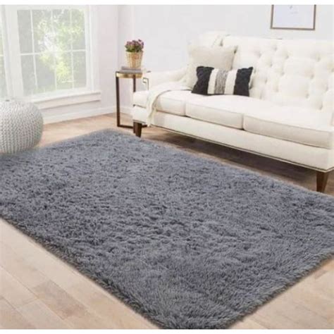 Tapete Alfombra Peluda Gris Oscuro Tapete Peluche Grande 230150 Cm