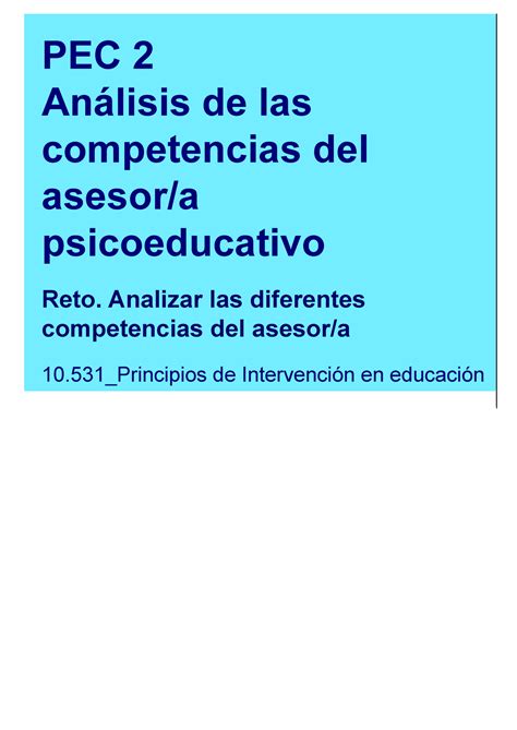 21 22 2 PEC2 Enunciado PEC 2 Análisis de las competencias del asesor