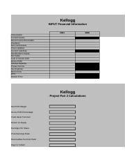 Excel Project Template - Spring 2023 2 .xlsx - Kellogg INPUT Financial Information 2021 2020 ...