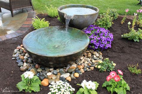 Spillway Bowls Patio Water Features And Waterfall Spillway Ideas