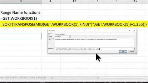 Excel Amazing Way To Use Range Names To List Your Worksheet Names