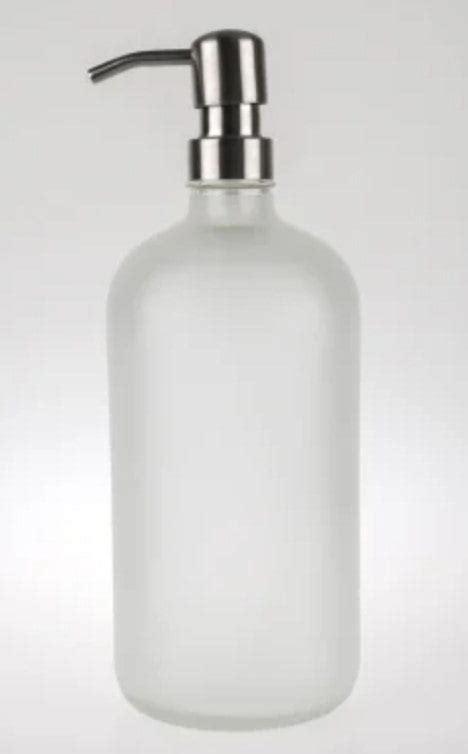 1l 1000ml Frosted Glass Pump Dispenser Bottle Organisemyspace