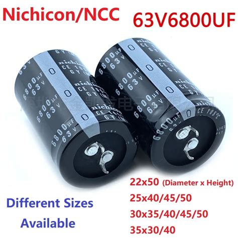 2 Nichicon NCC 6800 63V 63V6800uF 22x50 25x4 0 45 50 30x3 5 40