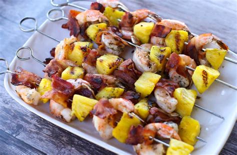 Bacon Wrapped Shrimp And Pineapple Kabobs