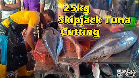 Big Skipjack Tuna Cutting Skill Precision Techniques Excellence