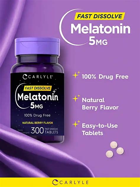 Melatonina 5 Mg Carlyle 300 Tabletas Sublinguales Sabor A Cereza Rappi