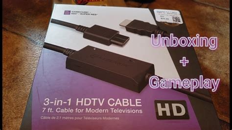 Hyperkin 3 In 1 HDTV Cable For GameCube N64 Super NES Unboxing Plus