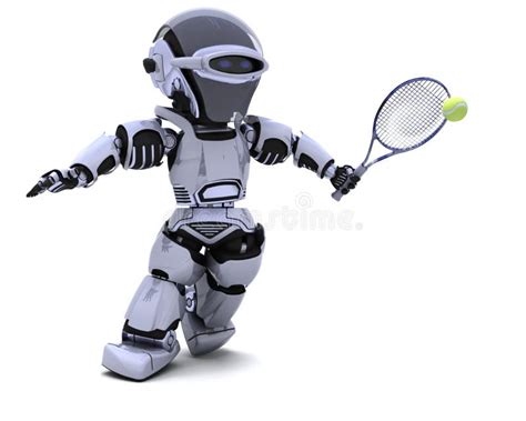 Robot Playing Tennis Royalty Free Stock Photography - Image: 18059587
