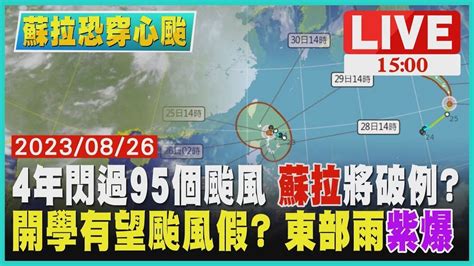 4年閃過95個颱風 蘇拉將破例 開學有望颱風假 東部雨紫爆 Live｜1500蘇拉恐穿心颱｜tvbs新聞 Youtube