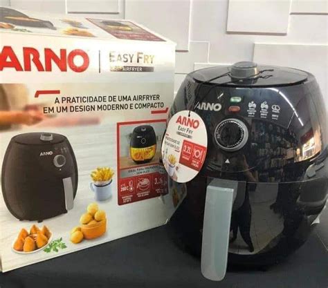 Fritadeira El Trica Sem Leo Air Fryer Arno Easy Fry Preta Timer