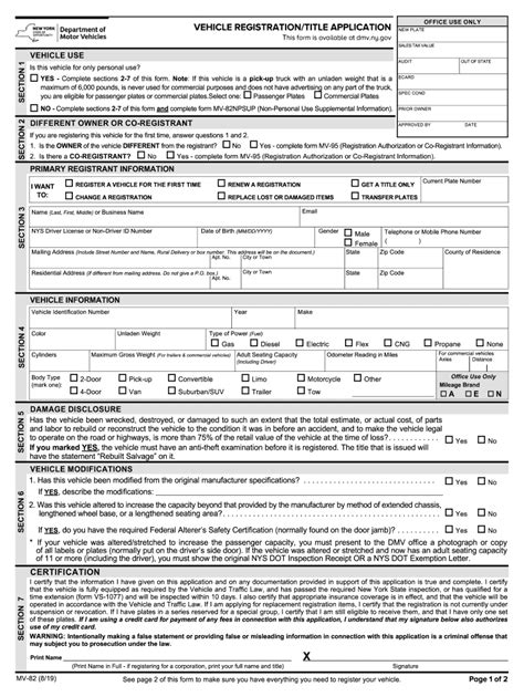 Fillable Online Vehicle Registration Title Application Mv