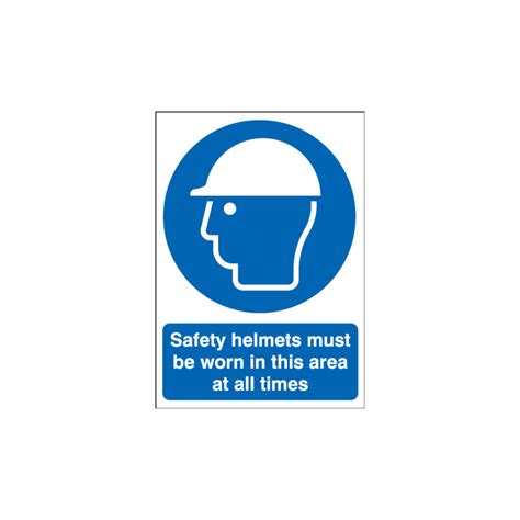 Safety Helmets Must Be Worn In This Area At All Times Signs