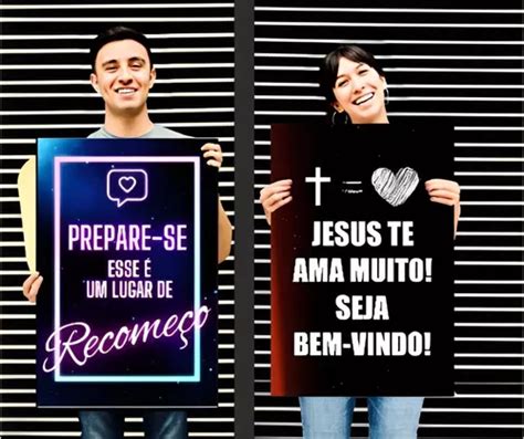 Kit Placas De Boas Vindas Para Igreja Culto X Cm Parcelamento