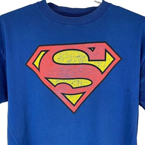 Distressed Superman Logo Vintage 90s T Shirt Dc Comics Comic Book