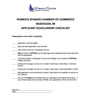 Fillable Online Womens Division Chamber Of Commerce Muskegon Mi