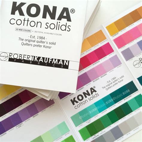 KONA Color Card 303 Colors released 2016 Robert Kaufman