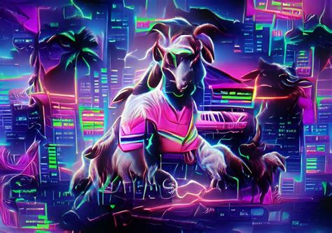 Ltz Cyber Goat Cyberpunk Goat Neon Nft Coole Bilder Cool