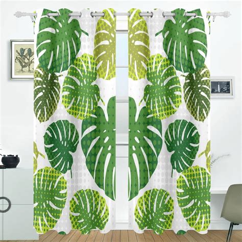 POPCreation Summer Tropical Design Window Curtain Blackout Curtains